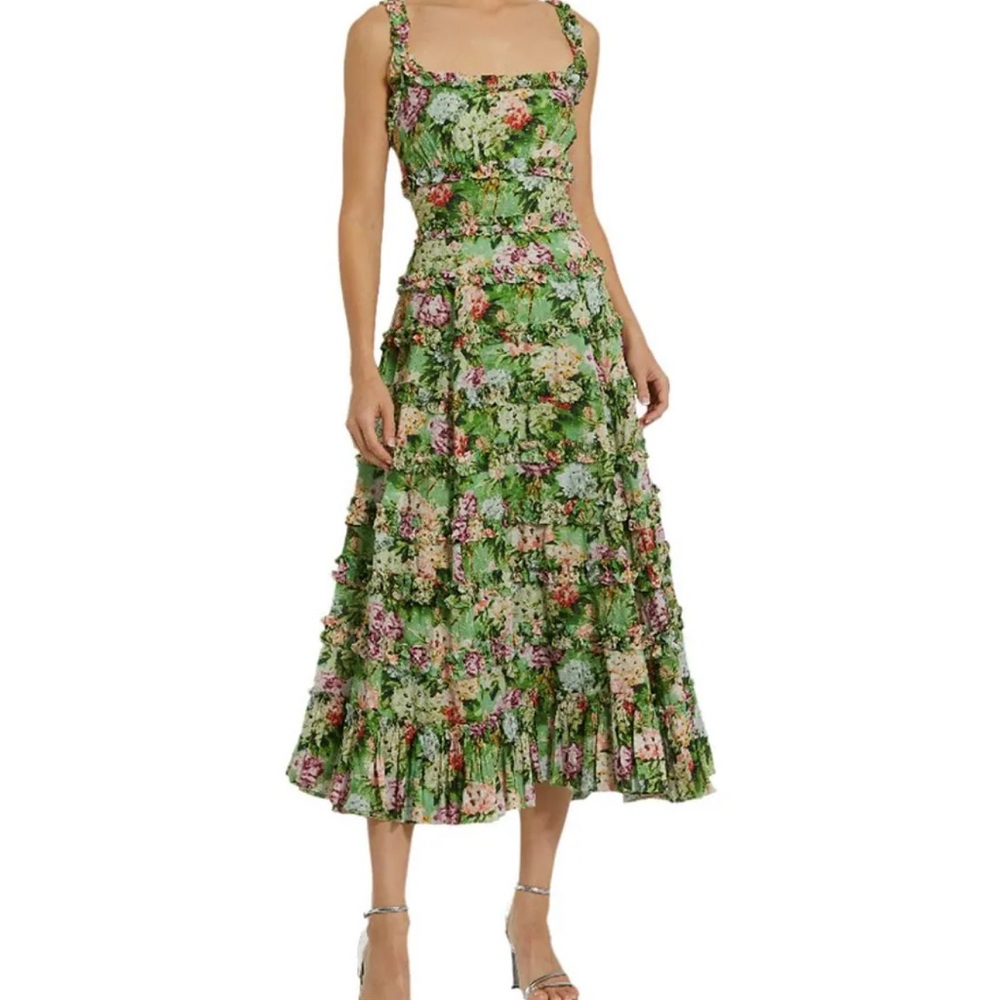 Mac Duggal Floral Midi Dress